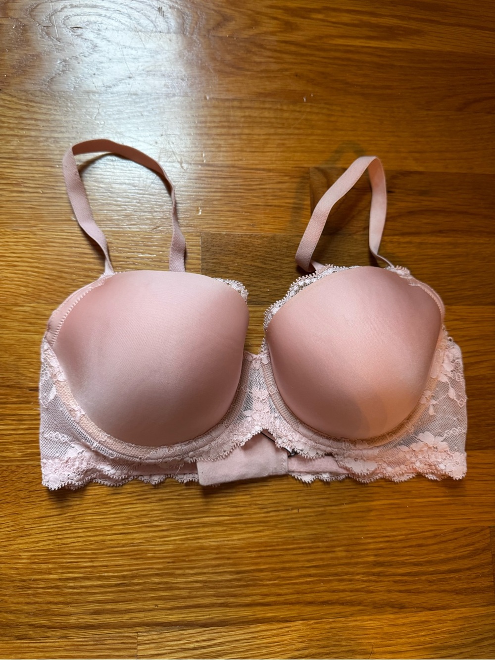 Victoria's Secret Dream Angels Lined Demi Blush Pink Lace Bra 34D